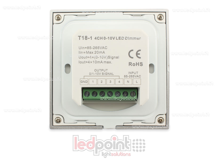 Télécommande murale dimmer 0-10V 4 zones RF2.4G SK-T18-1 Télécommande murale dimmer 0-10V 4 zones RF2.4G SK-T18-1