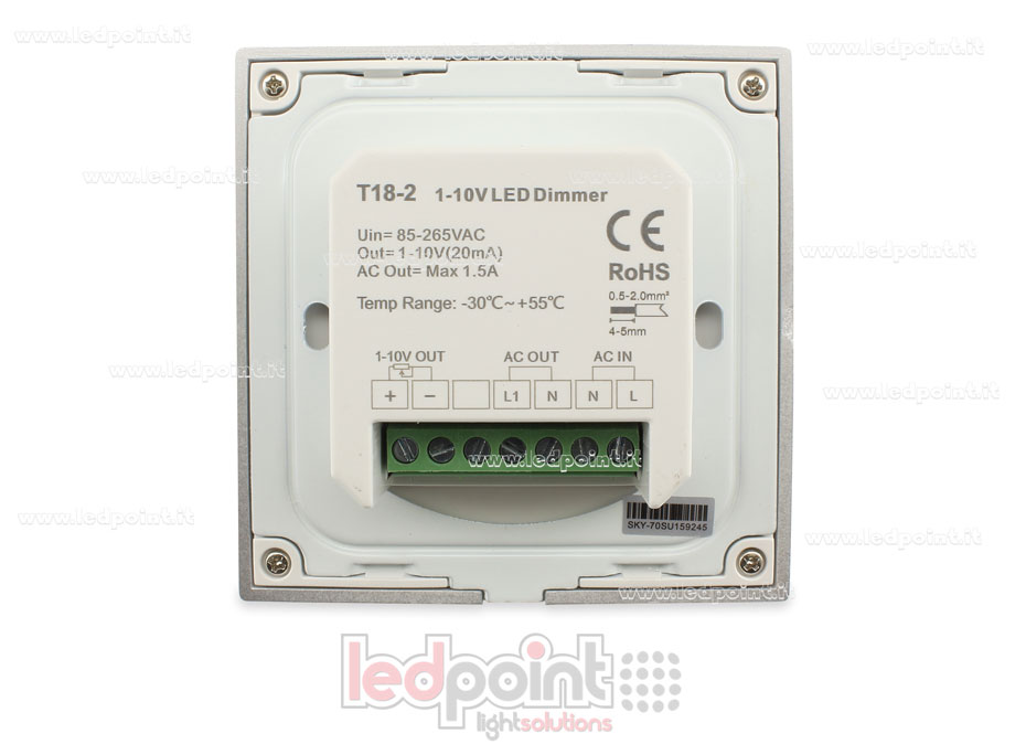 Télécommande variateur murale 0-10V 86x86mm, 1 zone avec roulant SK-T18-2 Télécommande variateur murale 0-10V 86x86mm, 1 zone avec roulant SK-T18-2