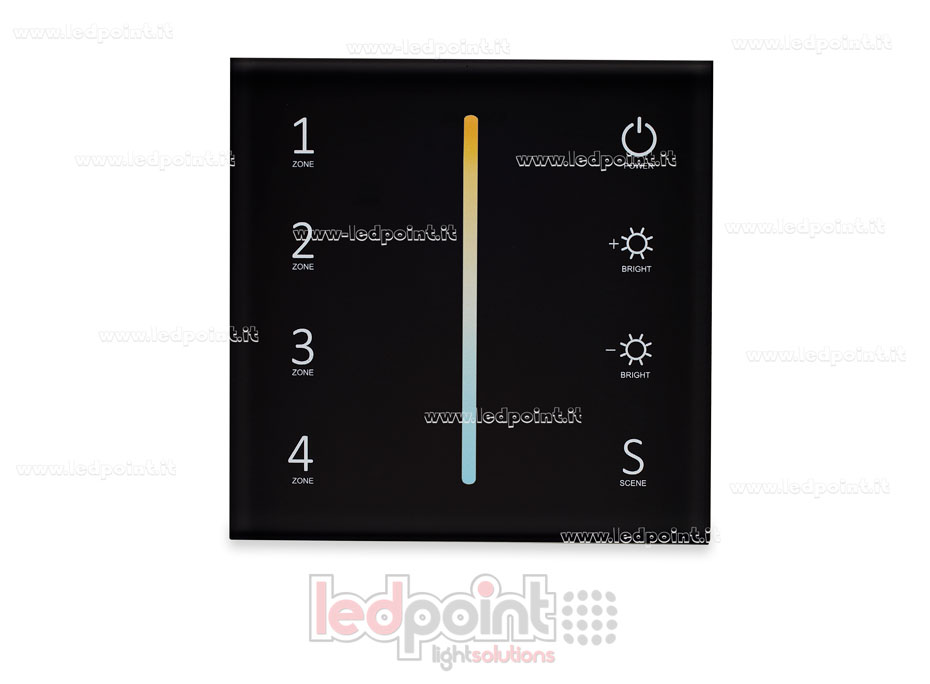 Télécommande murale CCT, pile, noire, 4 zones RF2.4G SK-T22-B Télécommande murale CCT, pile, noire, 4 zones RF2.4G SK-T22-B