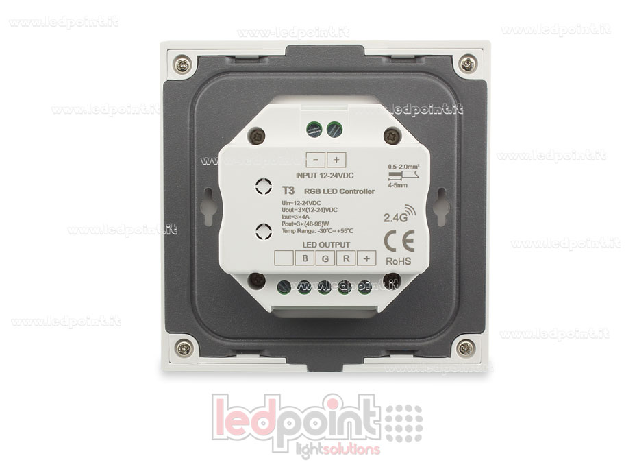 Contrôleur et télécommande murale RF RGB 12-24V, 86x86mm SK-T3 Contrôleur et télécommande murale RF RGB 12-24V, 86x86mm SK-T3