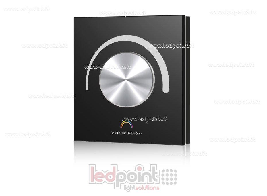 Télécommande Murale WiFi et RF, 12-48VDC, 3 Canaux x 4A, 86x86mm, 1 Zone avec Molette, Noir SK-TV-K(WT)-B