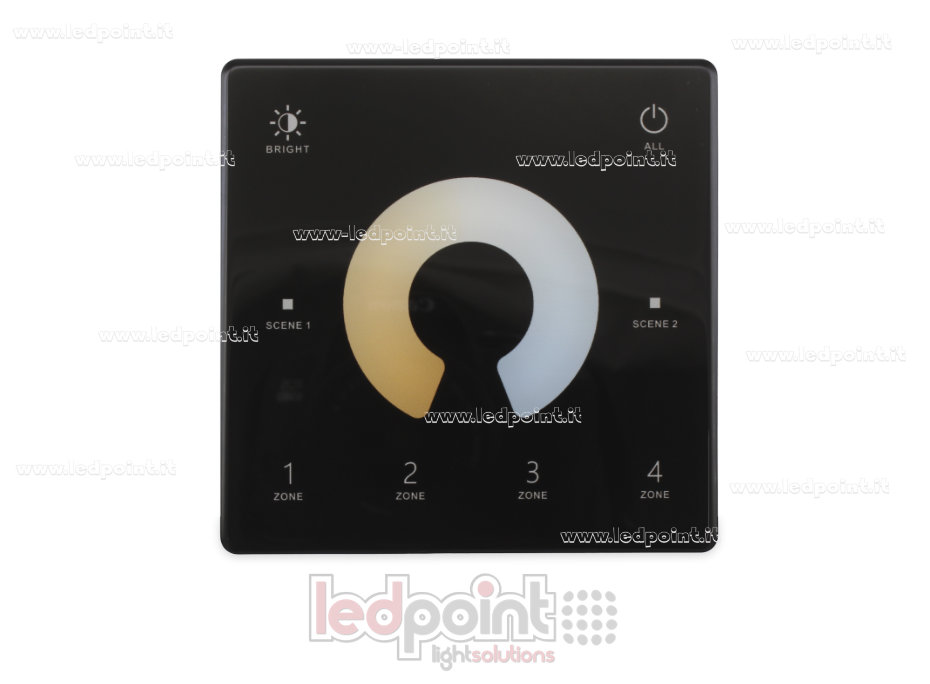 Télécommande murale RF2.4G, CCT, slim, noir, alimentée par batterie, mono-zone SK-TW2-4-B Télécommande murale RF2.4G, CCT, slim, noir, alimentée par batterie, mono-zone SK-TW2-4-B