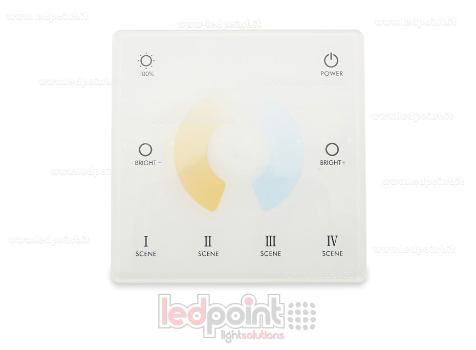 Télécommande murale RF2.4G, CCT, slim, blanche, alimentée par batterie, mono-zone SK-TW2-W Télécommande murale RF2.4G, CCT, slim, blanche, alimentée par batterie, mono-zone SK-TW2-W