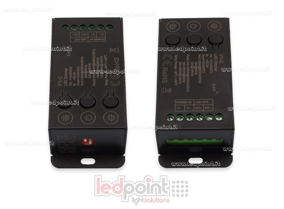 Récepteur contrôleur monochrome 12-24V, 1ch*20A avec 3 boutons et PWM sélectionnable, RF 2.4G SK-V1-C