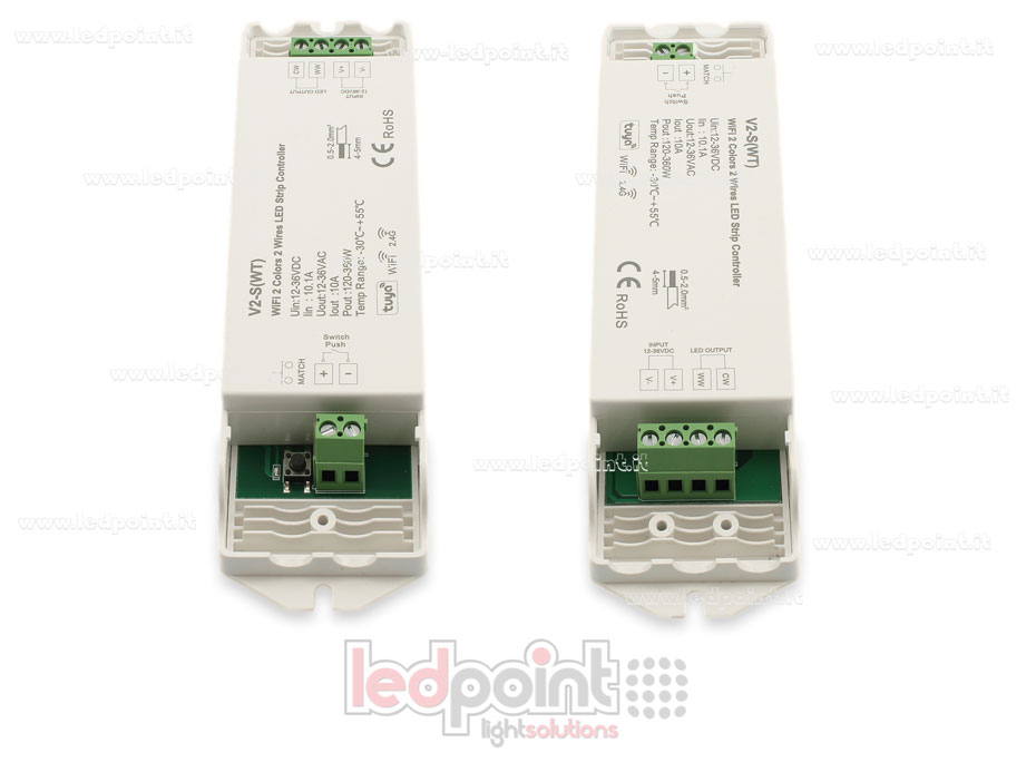 Récepteur contrôleur pour CCT à 2 fils 12-36V, 1ch*10A, RF 2.4G SK-V2-S(WT)