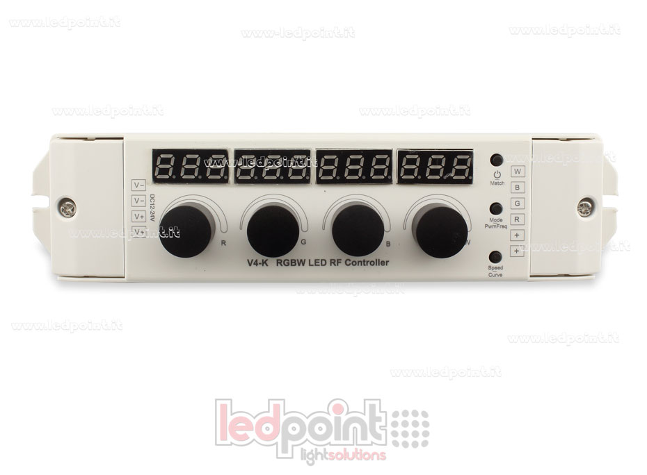Récepteur contrôleur RGBW avec 4 boutons 12/24V, 4ch*4A, RF 2.4G SK-V4-K