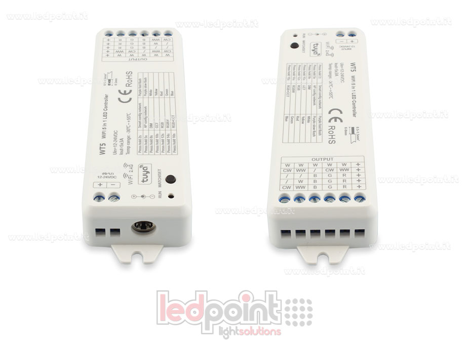 Contrôleur wifi et RF 2.4G, RGB+CCT, RGBW, RGB, CCT et monochromatique SK-WT5