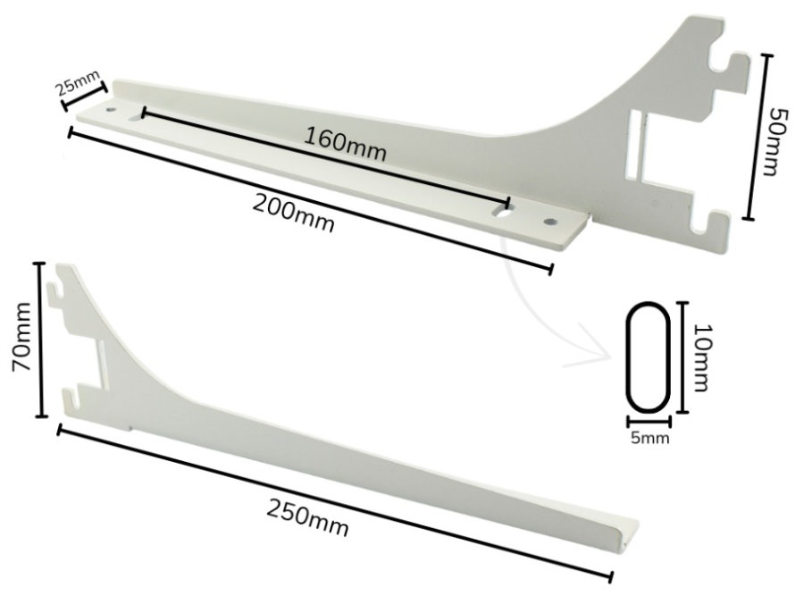 Paire de supports d'étagère blancs TFA-01-W