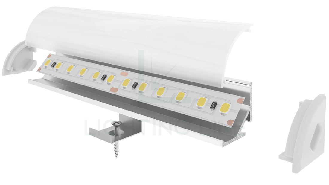 Profilé en aluminium pour rubans led PR-AN03-08 Profilé en aluminium pour rubans led PR-AN03-08