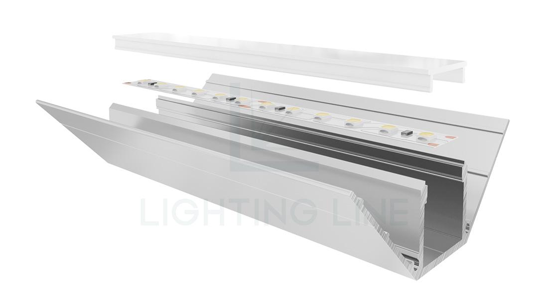 Profilé en aluminium pour rubans led PR-DW02-03-S2 Profilé en aluminium pour rubans led PR-DW02-03-S2