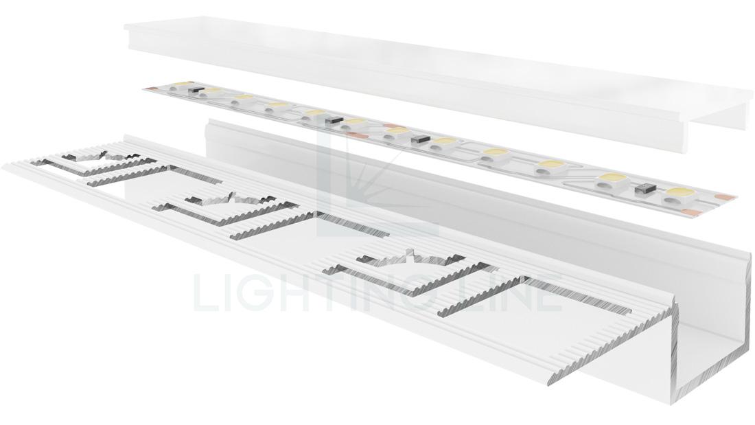 Profilé en aluminium pour rubans led PR-DW15-03-W3