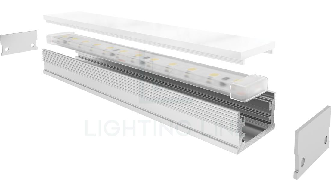 Profilé en aluminium pour rubans led PR-FL01-21-S2 Profilé en aluminium pour rubans led PR-FL01-21-S2