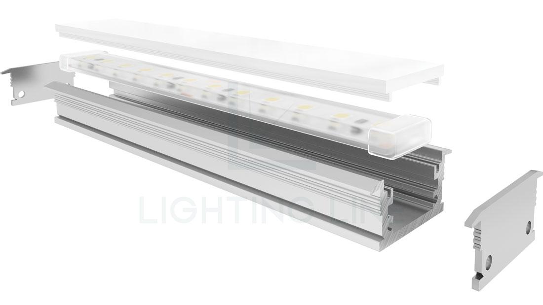 Profilé en aluminium pour rubans led PR-FL03-21-S2 Profilé en aluminium pour rubans led PR-FL03-21-S2