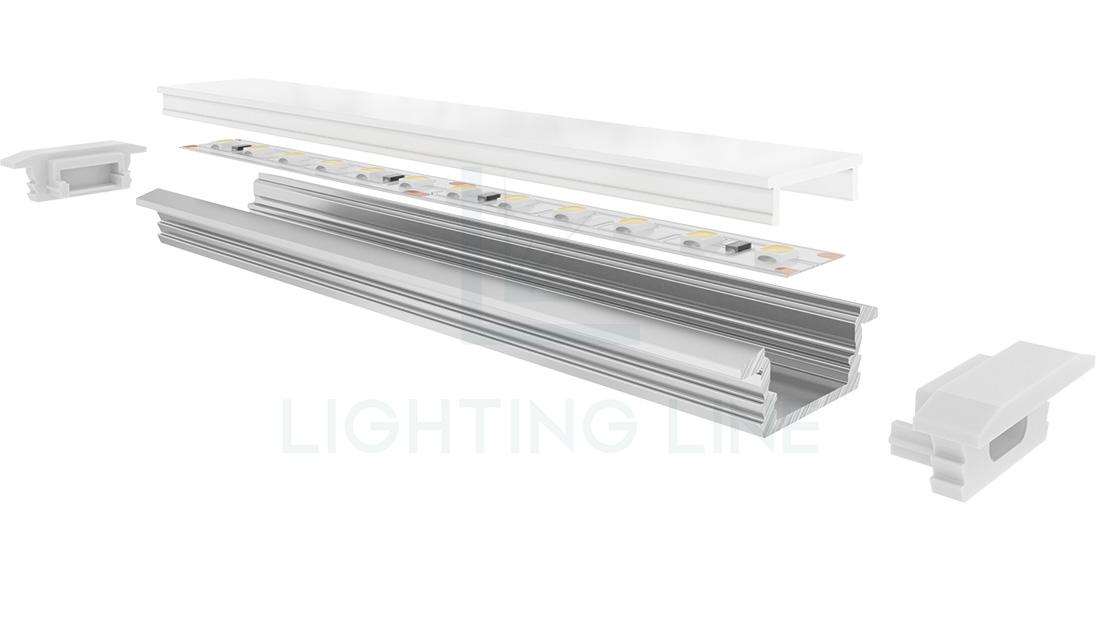 Profilé en aluminium pour rubans led PR-RE01-03