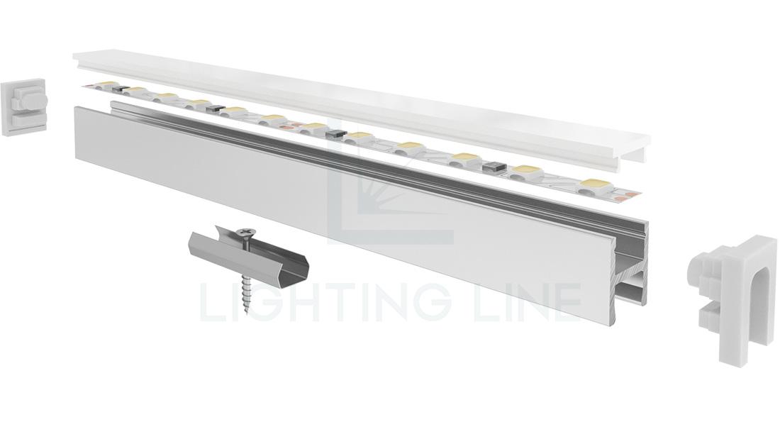 Profilé en aluminium pour rubans led PR-SL03-02 Profilé en aluminium pour rubans led PR-SL03-02