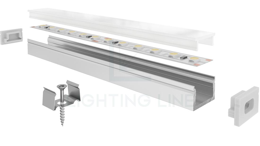 Profilé en aluminium pour rubans led PR-SL12-16 Profilé en aluminium pour rubans led PR-SL12-16