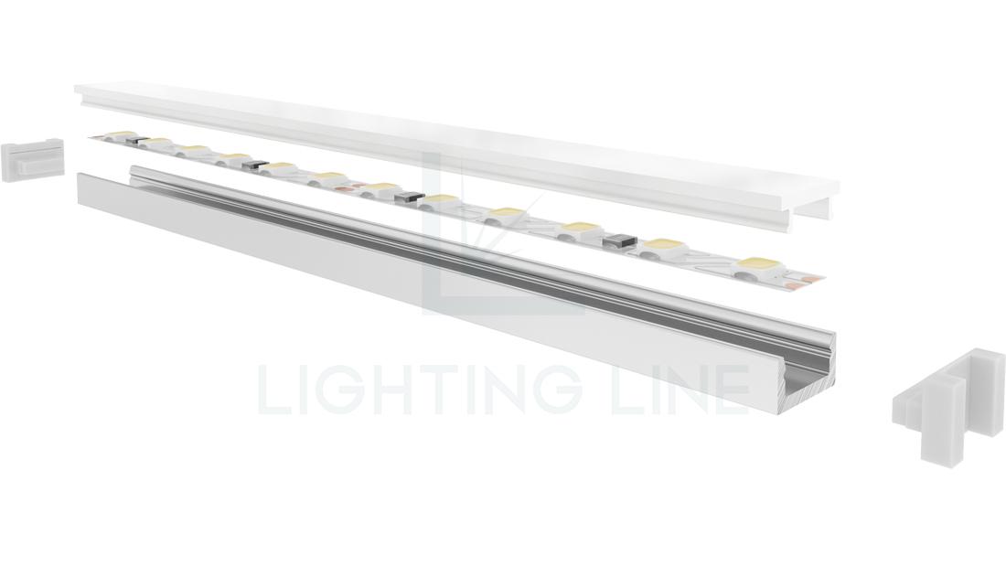 Profilé en aluminium pour rubans led PR-SL13-0222-W2 Profilé en aluminium pour rubans led PR-SL13-0222-W2