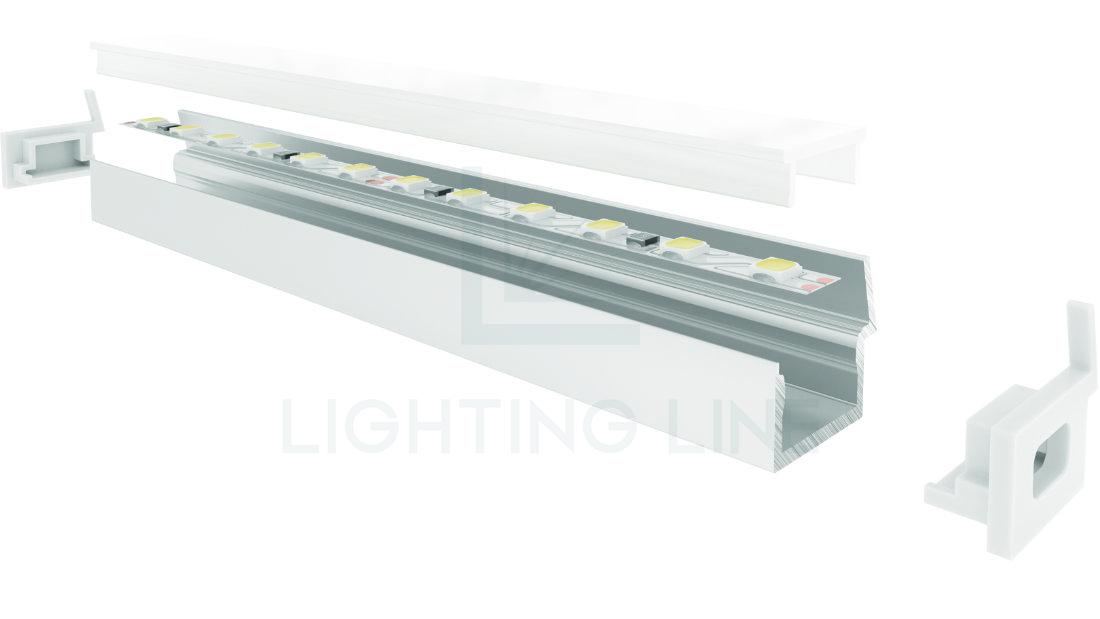 Profilé en aluminium pour rubans led PR-SL16-16 Profilé en aluminium pour rubans led PR-SL16-16