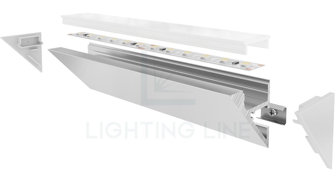 Profilé en aluminium pour rubans led PR-WL02-03 Profilé en aluminium pour rubans led PR-WL02-03
