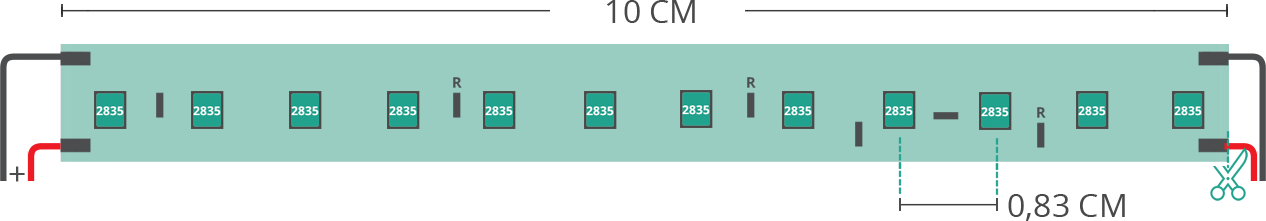 Aperçu technique du ruban led 2835 220-240V IP67 3000K 120led/m L502-300T-1208CH/16