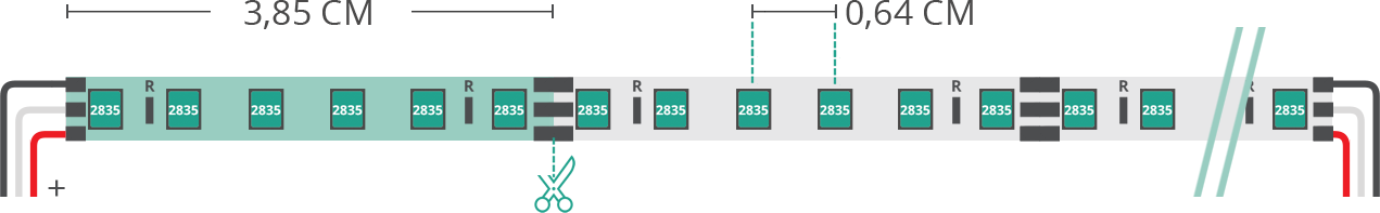 Aperçu technique du ruban led 2835 12V IP20 2700-6500K 78+78led/m F52-CCT-156821-W5