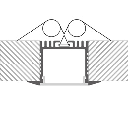 Installation profilé en aluminium pour rubans led PR-RE06-01-S2